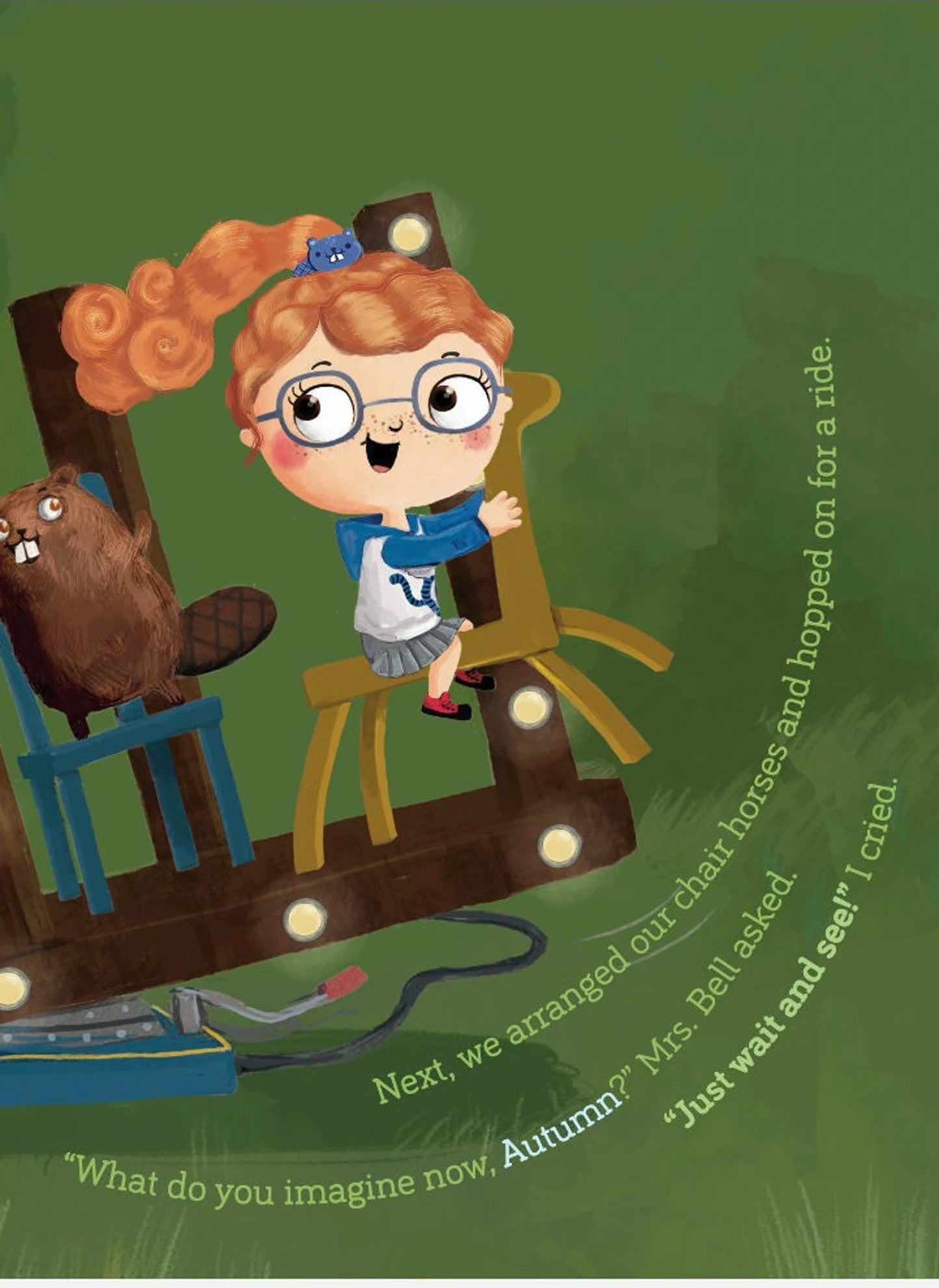 "Spins, Grins and Wooden Things" Personalized Book with Stickers