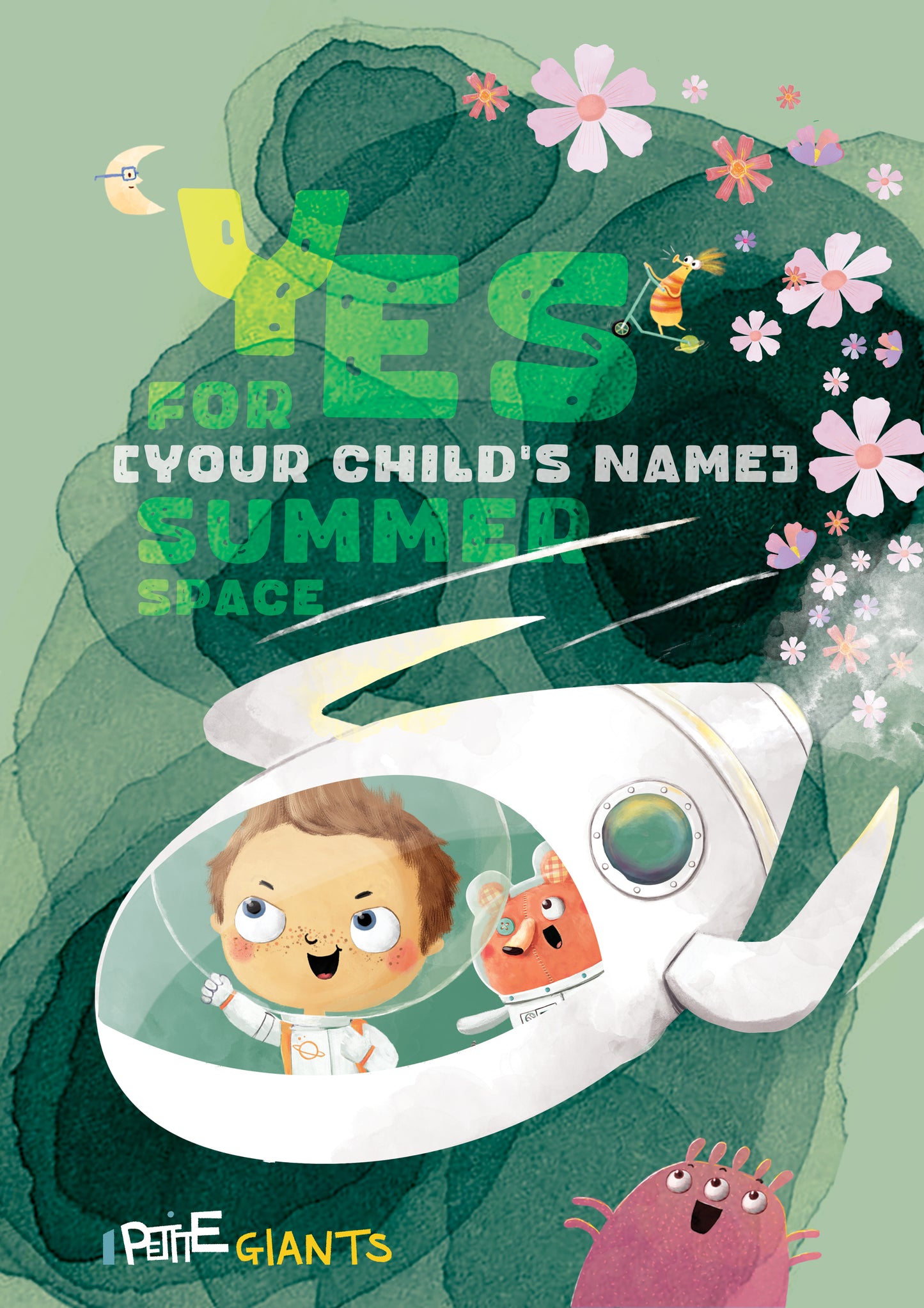 "The Summer Space Ship" Personalized Poster