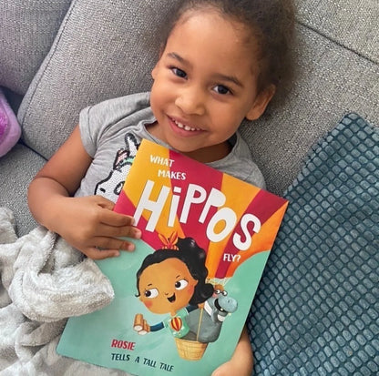 "What Makes Hippos Fly?" Personalized Book with Stickers