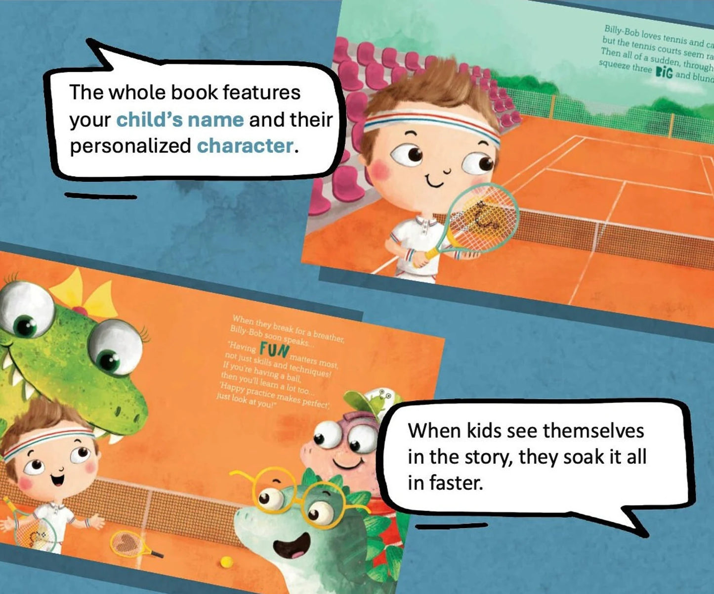 "Can Dinosaurs Play Tennis?" Personalized Book with Stickers