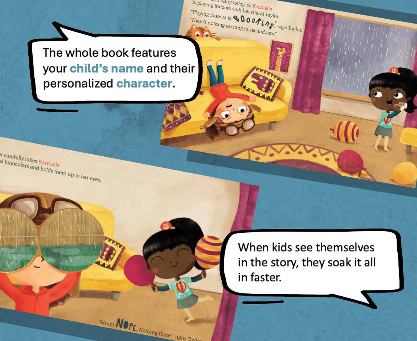 "What Makes Hippos Fly?" Personalized Book with Stickers