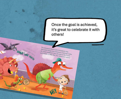 "Can Dinosaurs Play Tennis?" Personalized Book with Stickers