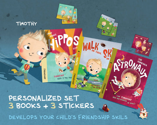 3-Book & Stickers Friendship Set