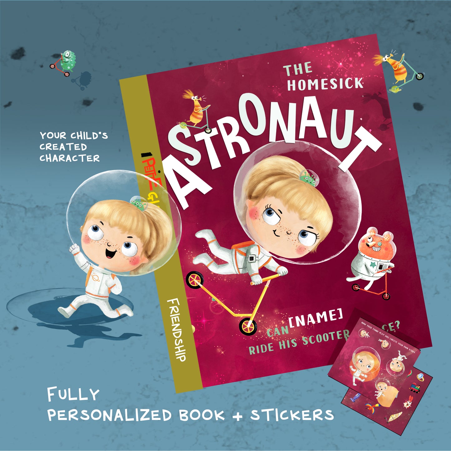 "The Homesick Astronaut" Personalized Book with Stickers