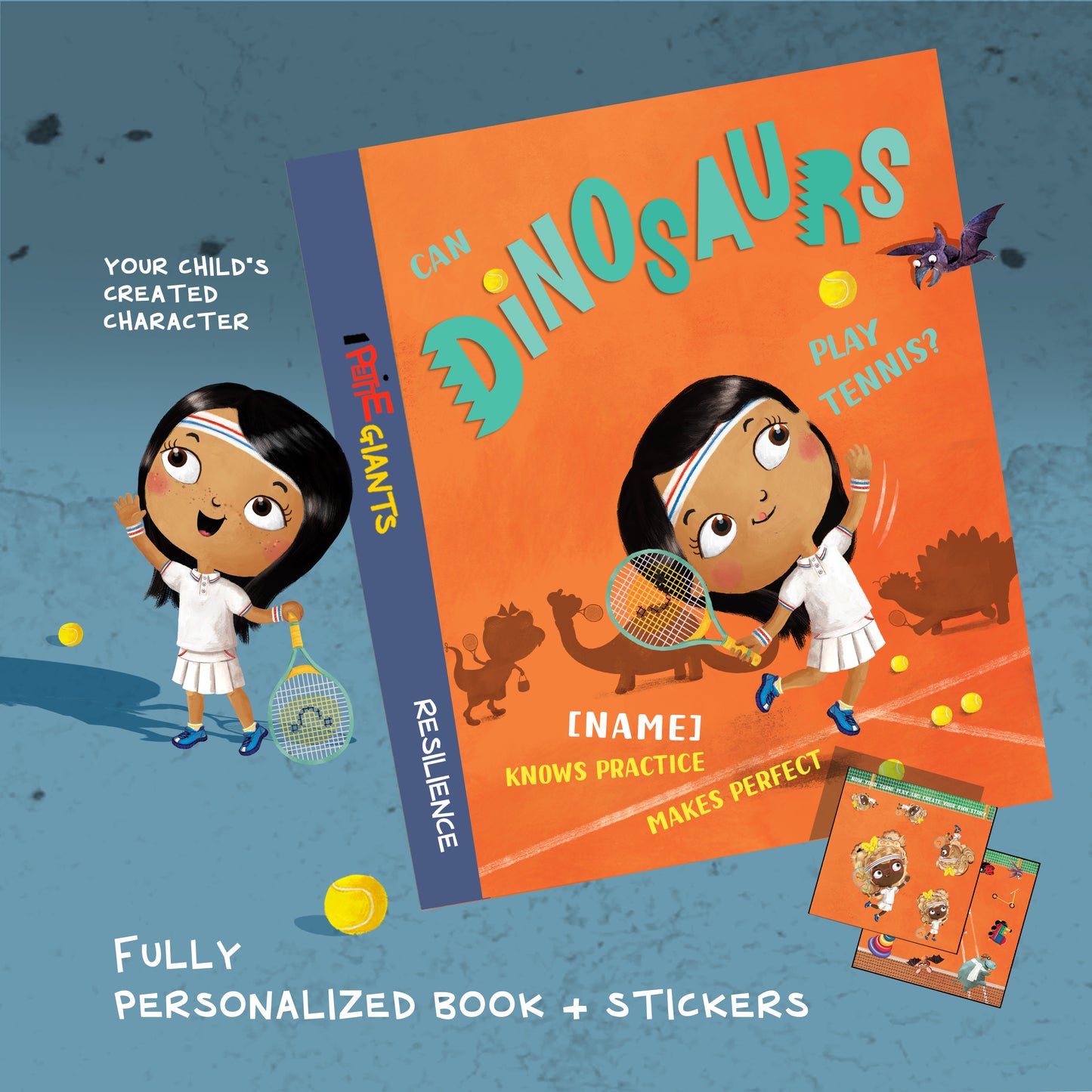 "Can Dinosaurs Play Tennis?" Personalized Book with Stickers