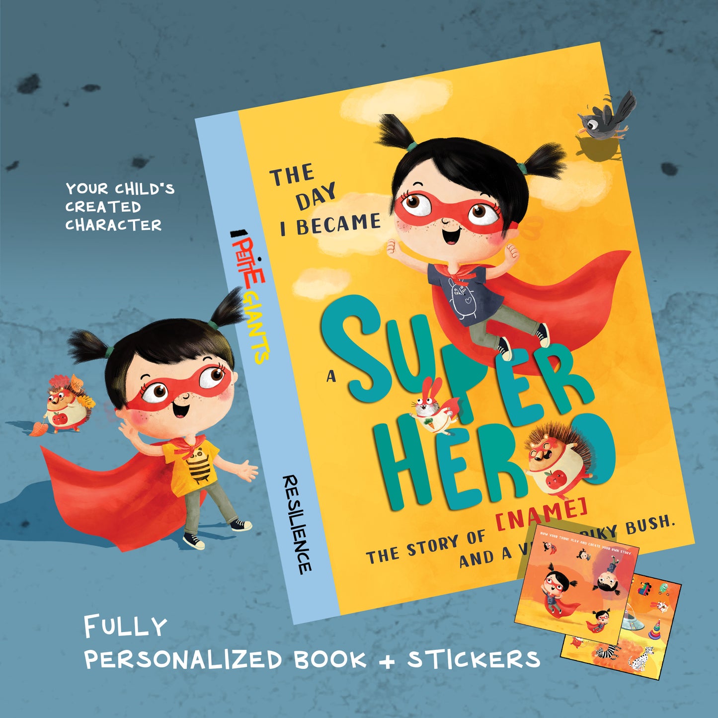 "The Day I Became a Superhero" Personalized Book with Stickers